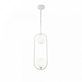 Pendule, Lustre suspendate - Lustra / Pendul design modern cu 2 surse de lumina Ring alb
