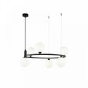 Lustra design modern cu 6 surse de lumina Ring neagra