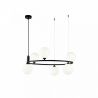 Lustra design modern cu 6 surse de lumina Ring neagra