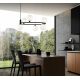 Pendule, Lustre suspendate - Lustra design modern cu 6 surse de lumina Ring neagra