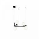 Lustra design modern cu 4 surse de lumina Ring neagra