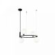 Pendule, Lustre suspendate - Lustra design modern cu 4 surse de lumina Ring neagra