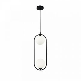 Pendule, Lustre suspendate - Lustra / Pendul design modern cu 2 surse de lumina Ring negru