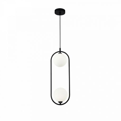 Pendule, Lustre suspendate - Lustra / Pendul design modern cu 2 surse de lumina Ring negru
