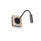 Aplice, corpuri de iluminat pentru pereti - Aplica minimalista cu reader LED design nordic MOOD lemn/negru