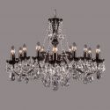 Lustra 12 brate cristal Bohemia, black/ Nickel