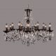 Lustra 12 brate cristal Bohemia, black/ Nickel