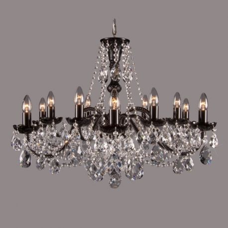 Lustre Cristal Bohemia - Lustra 12 brate cristal Bohemia, black/ Nickel