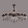 Lustra 12 brate cristal Bohemia, black/ Nickel