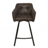 Scaun bar cu brate, elegant, Loft microfibra gri antic