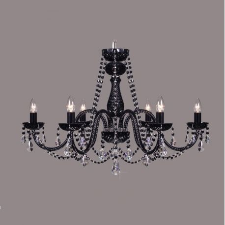 Lustre Cristal Bohemia - Lustra 6 brate cristal Bohemia, black