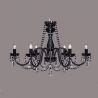 Lustra 6 brate cristal Bohemia, black