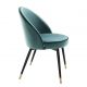 Seturi scaune, HoReCa - Set de 2 scaune Cooper, catifea turcoaz