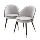Seturi scaune, HoReCa - Set de 2 scaune Cooper, catifea gri deschis