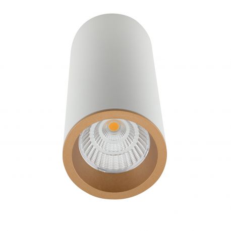 Plafoniere cu spoturi, Spoturi aplicate - Spot LED aplicat design minimalist LONG alb/auriu