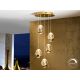 Pendule, Lustre suspendate - Lustra LED dimabila cu 5 pendule ROCIO, auriu