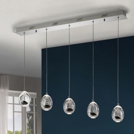 Pendule, Lustre suspendate - LUSTRA LED dimabila cu 5 pendule Rocio, crom SV-783618