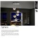 Pendule, Lustre suspendate - Lustra LED dimabila cu telecomanda Sphere 5L