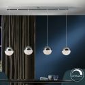 Lustra LED dimabila moderna cu 4 pendule Sphere crom