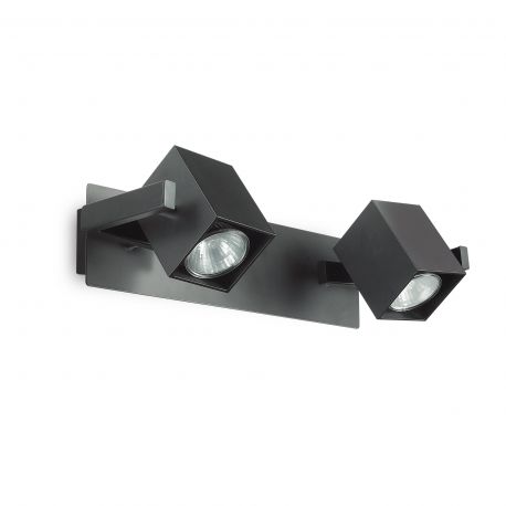Aplice, corpuri de iluminat pentru pereti - Aplica design modern cu 2 spoturi directionabile MOUSE AP2 negru