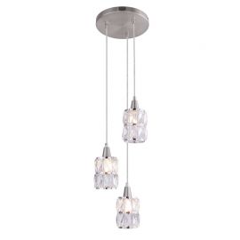 Pendule, Lustre suspendate - Lustra moderna cu 3 pendule WOLLI nichel/transparent