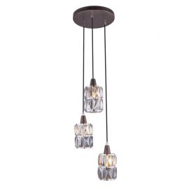 Pendule, Lustre suspendate - Lustra moderna cu 3 pendule WOLLI bronz/fumuriu