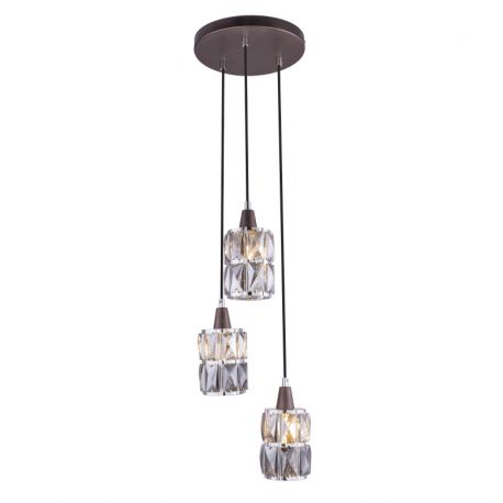 Pendule, Lustre suspendate - Lustra moderna cu 3 pendule WOLLI bronz/fumuriu