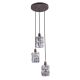 Pendule, Lustre suspendate - Lustra moderna cu 3 pendule WOLLI bronz/fumuriu