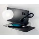 Aplice, corpuri de iluminat pentru pereti - Aplica LED moderna cu reader LED cu port USB BOOK-2 AP2 NERO