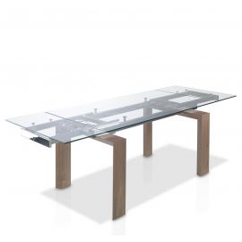 Mese extensibile - Masa dining extensibila design modern Walnut, 160-240x90cm