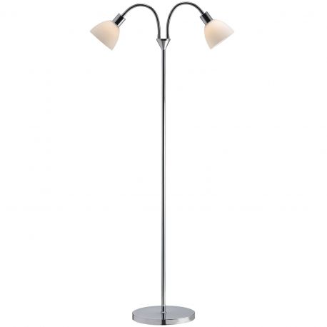 Lampadare - Lampadar modern cu 2 brate flexibile Ray crom/alb