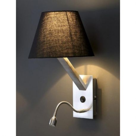 Aplice, corpuri de iluminat pentru pereti - Aplica de perete cu reader LED Orlando crom/ negru