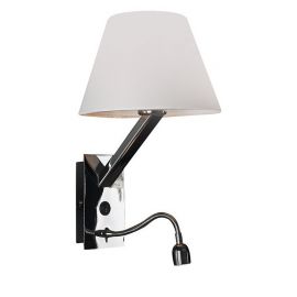 Aplice, corpuri de iluminat pentru pereti - Aplica de perete cu reader LED Orlando crom/ alb