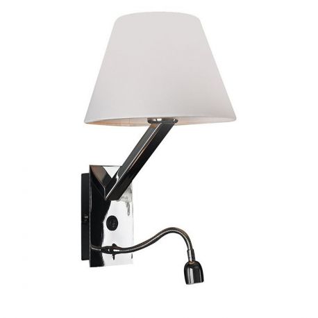 Aplice, corpuri de iluminat pentru pereti - Aplica de perete cu reader LED Orlando crom/ alb