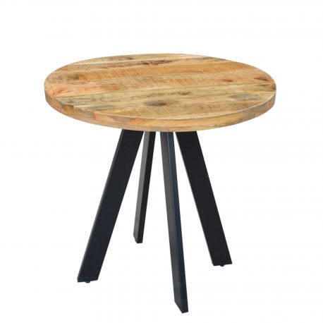 Mese dining - Masa rotunda, Masa bistro Iron Craft mango natur, 80cm