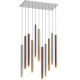 Pendule, Lustre suspendate - Lustra LED design minimalist cu 11 pendule LOYA, crom/ auriu- french gold/ cupru