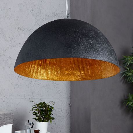 Pendule, Lustre suspendate - Lustra din fibra de sticla Glow 50cm, negru/ auriu