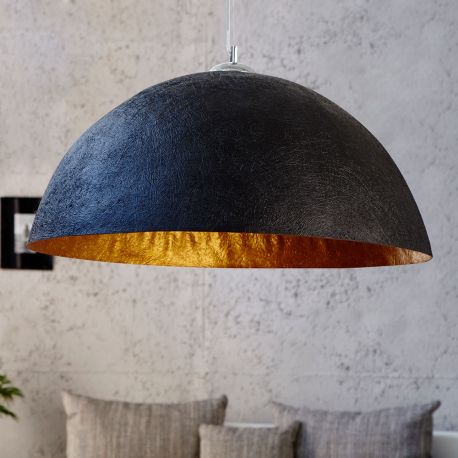 Pendule, Lustre suspendate - Lustra din fibra de sticla Glow 70cm, negru/ auriu