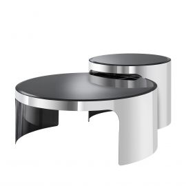 Masute Living - Set 2 masute de cafea LUX Piemonte, nickel