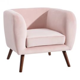 Fotoliu elegant design minimalist Grace, catifea roz pal