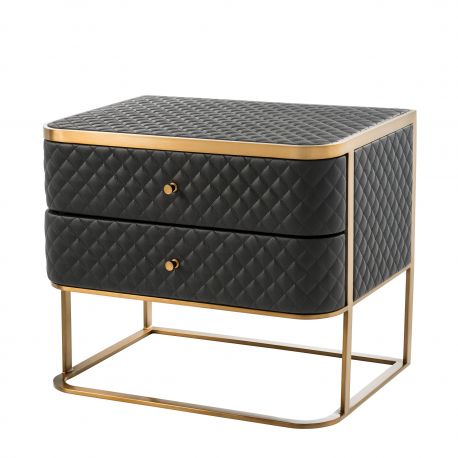 Noptiere - Masuta laterala/ Noptiera cu 2 sertare design LUX Monfort