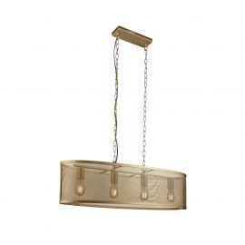 Pendule, Lustre suspendate - Lustra ovala design retro Fishnet aurie