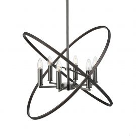 Pendule, Lustre suspendate - Lustra vintage suspendata design traditional Hoopla 6L Pewter
