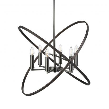 Pendule, Lustre suspendate - Lustra vintage suspendata design traditional Hoopla 6L Pewter