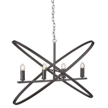 Pendule, Lustre suspendate - Lustra vintage suspendata design traditional Hoopla 4L Pewter