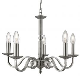Candelabre, Lustre - Lustra clasica suspendata design traditional Richmond 5L argintiu