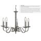 Candelabre, Lustre - Lustra clasica suspendata design traditional Richmond 5L argintiu