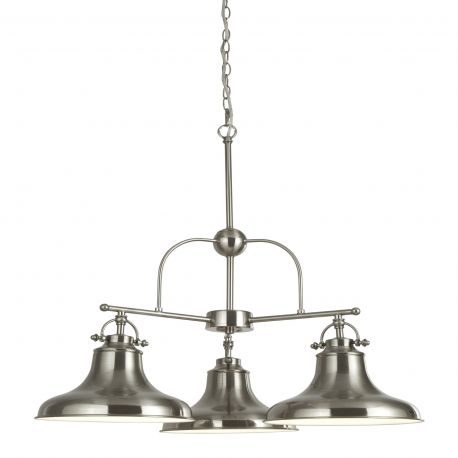 Pendule, Lustre suspendate - Lustra design industrial Dallas 3L argintiu satin