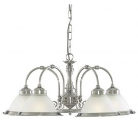 Candelabre, Lustre - Lustra suspendata stil clasic American Diner 5L argintiu