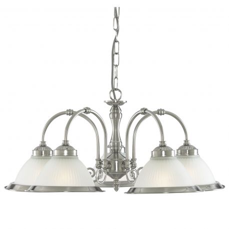 Candelabre, Lustre - Lustra suspendata stil clasic American Diner 5L argintiu